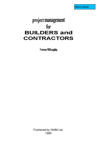 Project Management for Builders and Contractors