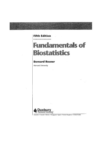 Fundamentals of Biostatistics 5th Edition (without Data Disk)