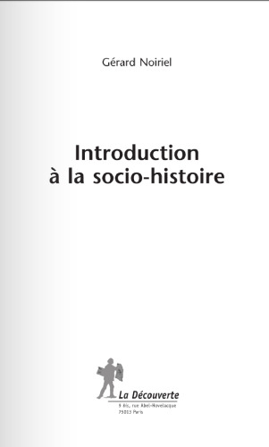 Introduction à la socio-histoire