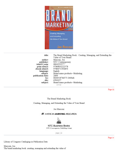 The Brand Marketing Book