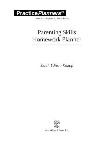 Parenting Skills Homework Planner (Practice Planners)