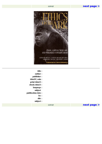 ETHICS on the ARK (Zoo & Aquarium Biology & Conservation)