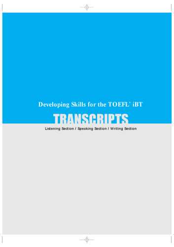 Developing Skills for the iBT TOEFL: Intermediate CD Set