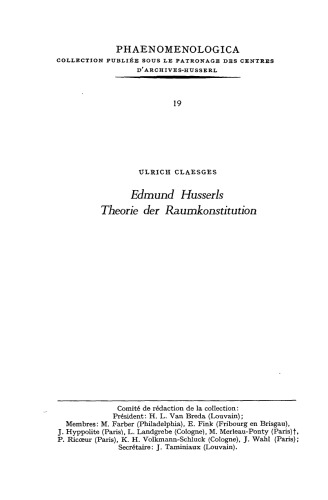 Edmund Husserls Theorie der Raumkonstitution