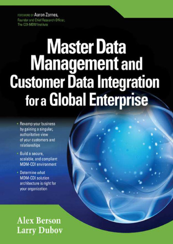 Master Data Management and Customer Data Integration for a Global Enterprise