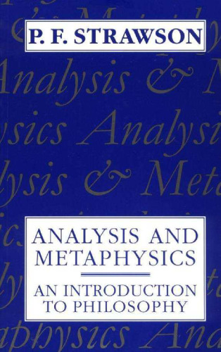 Analysis and Metaphysics: An Introduction to Philosophy