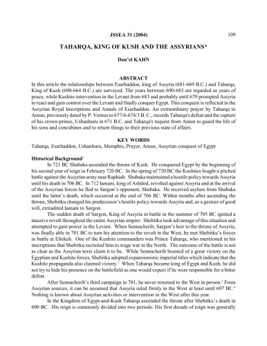 Taharqa, King of Kush and the Assyrians