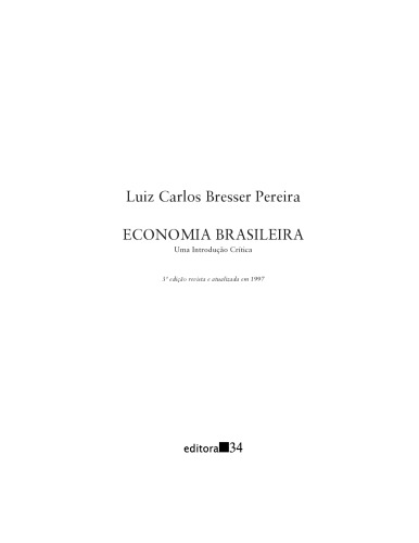 Economia brasileira: Uma introducao critica