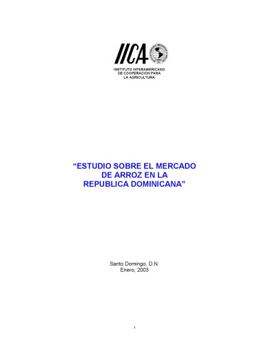 Estudio sobre el mercado de Arroz en la República Dominicana