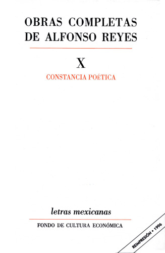 Obras completas, X : Constancia poetica (Spanish Edition)