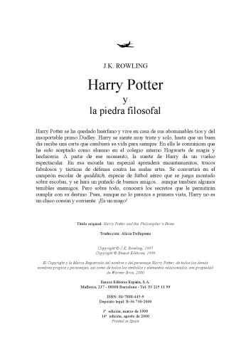 Harry Potter y la piedra filosofal