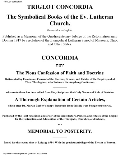 Triglota Book of Concord