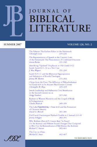 Journal of Biblical Literature, Vol. 126, No. 2 (Summer 2007)