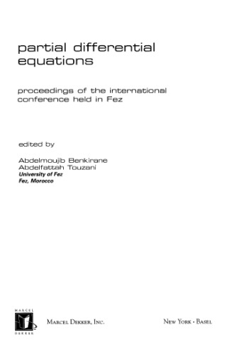 Partial differential equations: proceedings of the international conference held in Fez