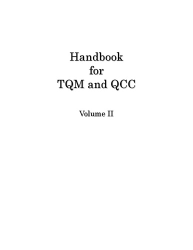 Handbook for TQM and QCC Vol.II