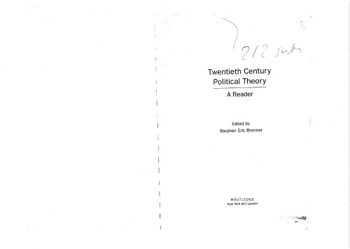 Twentieth Century Political Theory: A Reader