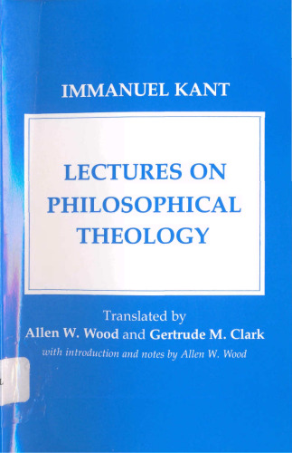 Lectures on Philosophical Theology