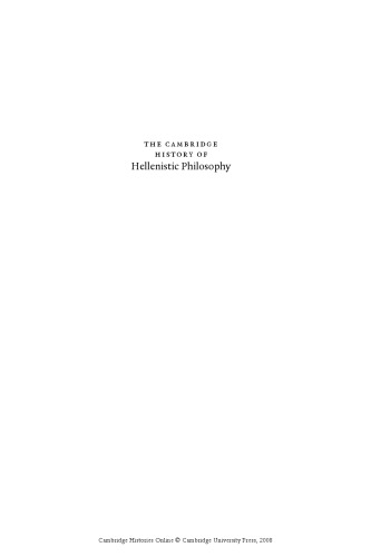 The Cambridge History of Hellenistic Philosophy