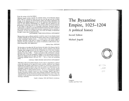 The Byzantine Empire 1025-1204: A Political History (2nd Edition)