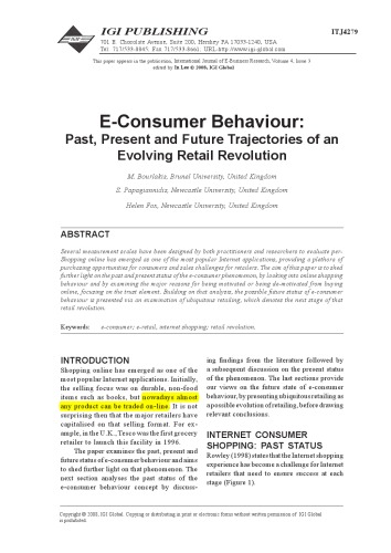 E-Consumer Behaviour: Past, Present and Future Trajectories of an Evolving Retail Revolution