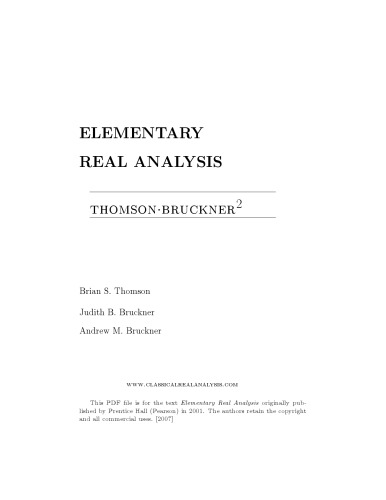 Elementary Real Analysis