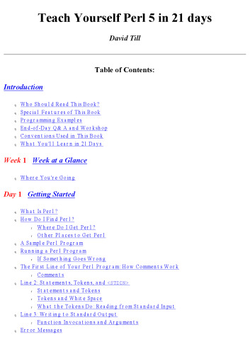 Teach Yourself PERL 5 in 21 Days