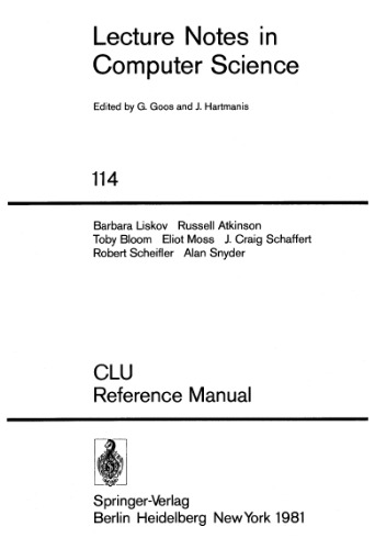 CLU Reference Manual