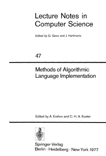 Methods of Algorithmic Language Implementation