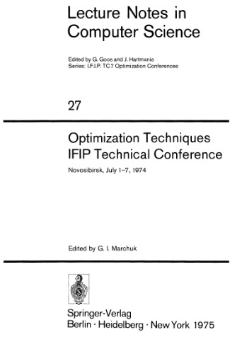 Optimization Techniques IFIP Technical Conference Novosibirsk, July 1–7, 1974