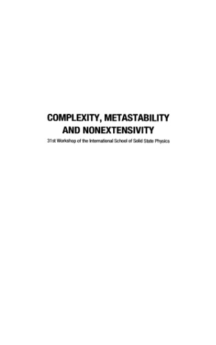 Complexity, metastability and nonextensivity: Proceedings Erice, 2004