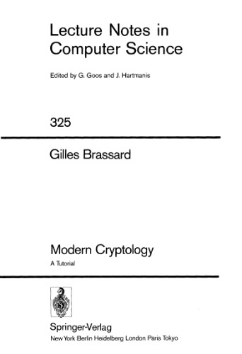 Modern Cryptology: A Tutorial