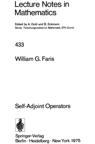 Self-adjoint operators