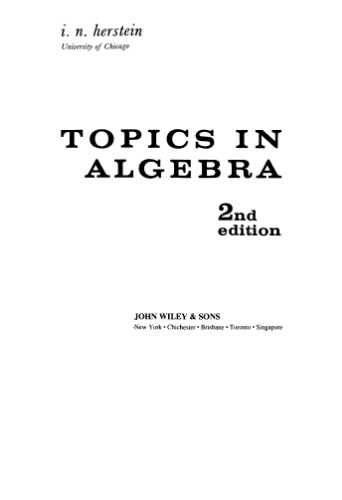 Topics in algebra