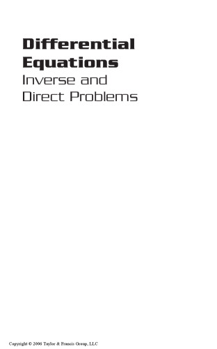 Differential equations: inverse and direct problems