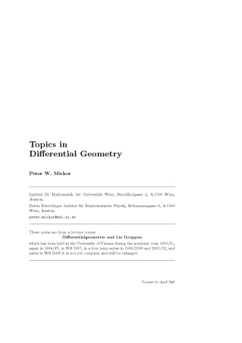 Topics in differential geometry