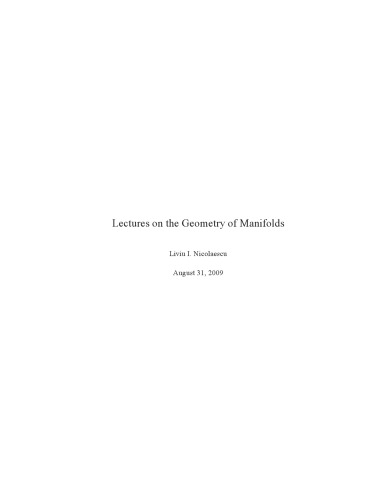 Lectures on the geometry of manifolds