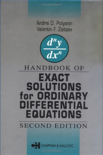 Handbook of Exact Solutions for Ordinary Differential Equations