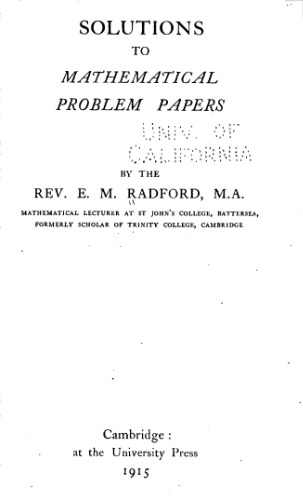 Solutions to mathematical problem papers