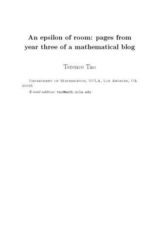 An epsilon of room: pages from year three of a mathematical blog