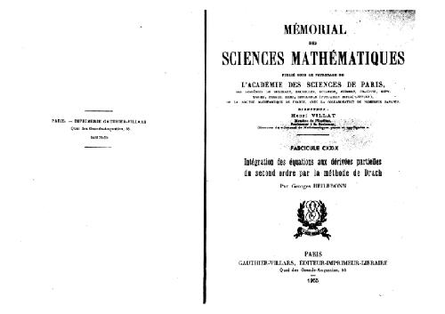 Integration des equations aux derivees partielles par la methode de Drach