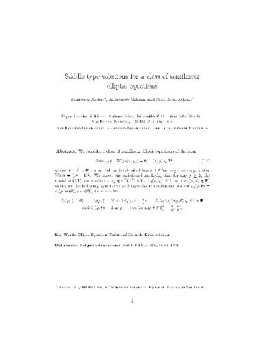 Saddle type solutions for a class of semilinear elliptic equations