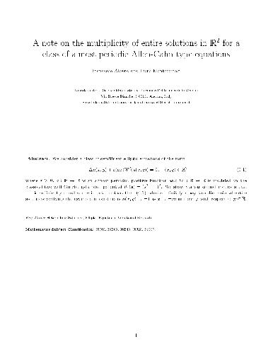 A note on the multiplicity of entire solutions in R2 for a class of almost periodic Allen-Cahn type equations