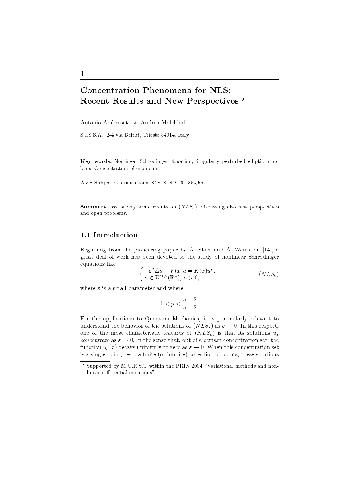 Concentration phenomena for NLS recent results and new perspectives