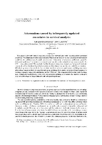 Attenuation caused by infrequently updated covariates in survival analysis