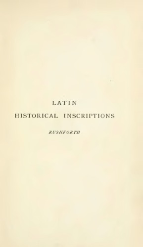 Latin Historical Inscriptions