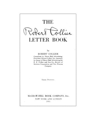 Robert Collier Letterbook