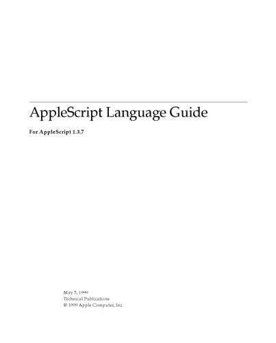 AppleScript Language Guide