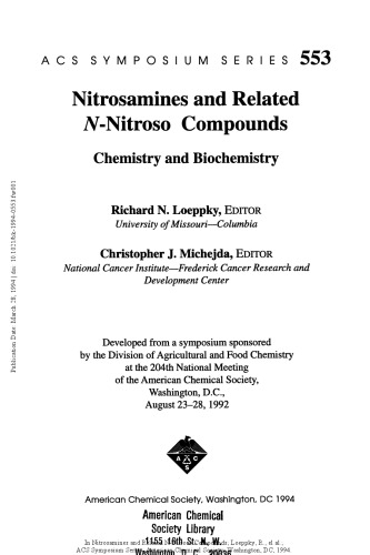 Nitrosamines and Related N-Nitroso Compounds. Chemistry and Biochemistry