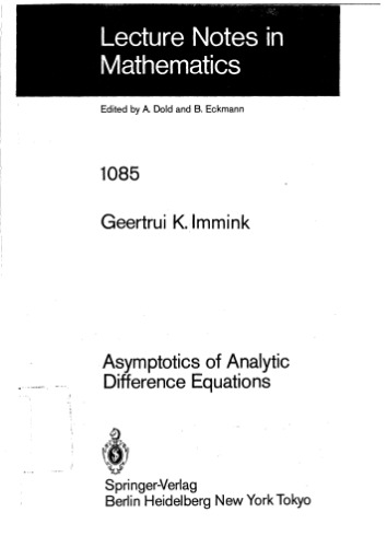 Asymptotics of analytic difference equations