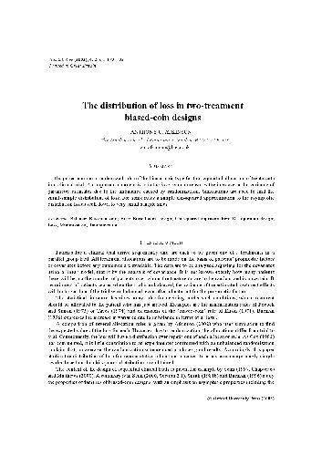 The distribution of loss in two-treatment biased-coin designs